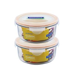 Glasslock - (Made in Korea)Round Food Container 950ml 2pcs MCCB-095-BR