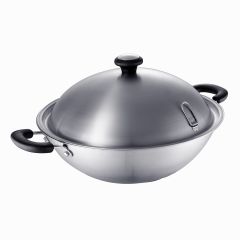MEYER - Stainless Steel Chinese Wok with Lid 36CM / 7.3L ME-72178