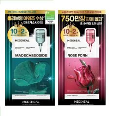 Mediheal - 2pcs Set - Madecassoside Essential Sheet Mask (10+1 Sheet) + Rose PDRN Essential Sheet Mask (10+1 Sheet) MH-MAD_ROSE-MASK