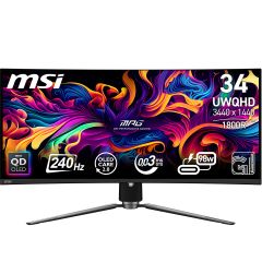 MSI - Gaming Cruved monitor MPG 341CQPX QD-OLED 34" 2K 240HZ 1800R (MO-MP341QO+LB-MON+CE-ACPC) MO-MP341QO