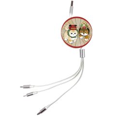 Anichi - 3合1伸縮快充數據線 - 開運貓和柴犬