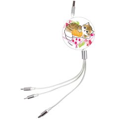 Anichi - 3合1伸縮快充數據線 - 糖果貓