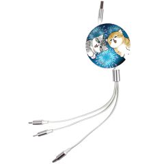 Anichi - 3合1伸縮快充數據線 - 煙花貓