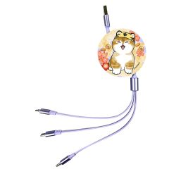 Anichi - 3合1伸縮快充數據線 - 老虎貓