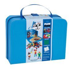 Plus-Plus - 400Pcs Mini plus(Basic&Neon Mix) with Suitcase & Baseplate & Guide Book MOM_7000