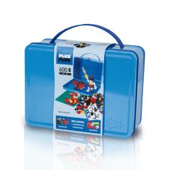 Plus-Plus - 600Pcs Mini plus(Basic&Neon Mix)with Metal Suitcase&Baseplate&Guide Book MOM_7002