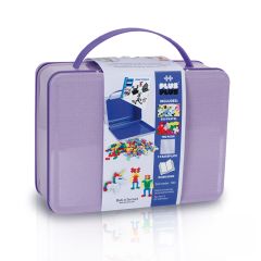 Plus-Plus - 600Pcs Mini plus(Pastel&Neon Mix)with Metal Suitcase&Baseplate&Guide Book MOM_7003