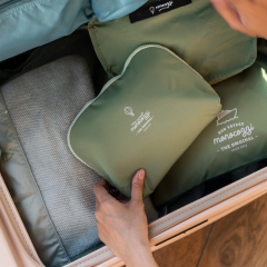 MONOCOZZI - Bon Voyage 摺疊旅行收納袋 4 合 1 套裝(小衣物收納袋，大衣物收納袋，鞋袋，拉鏈小袋）(煙燻綠/駱駝啡/石板藍)