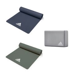 adidas - 瑜珈墊及瑜珈磚套裝 (藍色 / 綠色) MOV-20100_10100