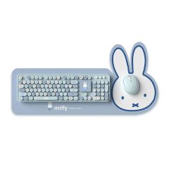 Miffy - 104 Keyboard & Mouse Combo w/ Pad (Pink / Light Blue) MPC-006-MO
