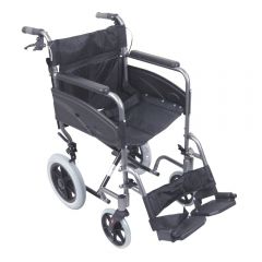 Aidapt - Compact Transport Aluminium Wheelchair (Black) MSVA0170