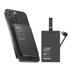 [Momax Set] Q.Mag X 5000mAh Wireless battery pack [Black] + 1-Power Badge+ Rechargeable Battery With FIND MY Locator [Black] IP116 + BR16 CR-MX_IP116_BR16