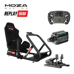 [優惠組合3]Moza R21 Ultra基座/FSR2方向盤/MBooster腳踏 連 Replay Gear Pro Chassis高級賽車架連座椅 MXRPGPB3