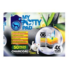 My Potty Pad - Charcoal + Lemon Pet Sheet (M) (45x60cm) 50pcs (1pack / 4packs) MYPOTTY050CHARLEM_A