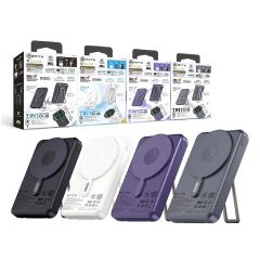 [3C Certified with QR Code] XPower MYTH - KH88 7-in-1 10000mAh PD 3.0 Built-in Type-C PD / Lightning Cable + Wireless Charging + Power Bank with Stand [Multi-Color] CR-MYTH-KH88_ALL