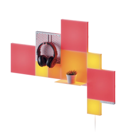 Nanoleaf Blocks Combo XL Smarter Kit - 4 x Squares、4 x Small Squares、1 x Light Pegboard、1 x Shelves (Starter)