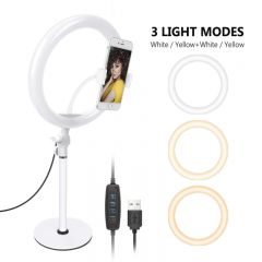 Neweer Table Top 10 inch LED Ring Light with Smartphone Stand