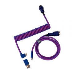 Keychron - Premium Coiled Type-C Angled Cable (Purple/Red) Pcab-TypeC-AC-all