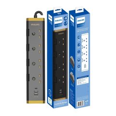 Philips - CHP4745BB 4-Outlet USB Power Strip PHILIPS_CHP4745BB
