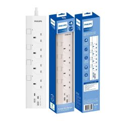 Philips - CHP4747WB 4-Outlet USB Power Strip PHILIPS_CHP4747WB