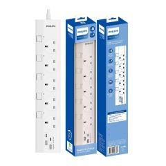 Philips - CHP4757WB 5-Outlet USB Power Strip PHILIPS_CHP4757WB