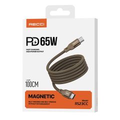 Recci USB C to USB C Magnetic PD 65W 1M Fast Charging Data Cord Cable RS23CC