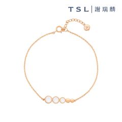 TSL|謝瑞麟 - 18K玫瑰色黃金鑲白貝母手鍊 S7363