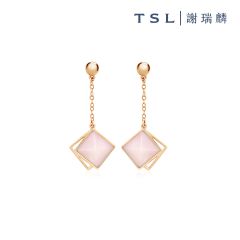 TSL|謝瑞麟 - 18K玫瑰色黃金鑲粉紅貝母耳環 S7369