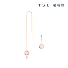 TSL|謝瑞麟 - 18K玫瑰色黃金鑲粉紅貝母耳環 S7375
