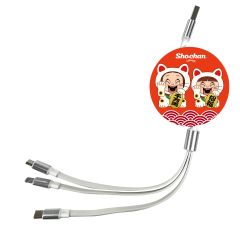 Anichi - 3合1伸縮快充數據線 - 小燦招財貓