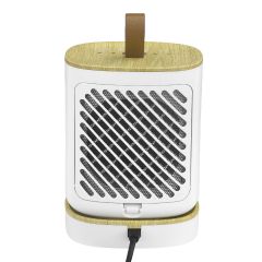 Sunpentown - Mini Ceramic Fan Heater (White + Light Wood Grain + Electroplated Silver) - SFH1000 SFH1000