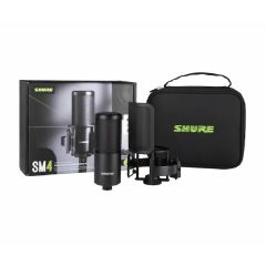 Shure - SM4-K Kit Home Recording Microphone Studio Kit Inclued Pop filter + Shock Mount + Carry Case SHURE_SM4K_KIT