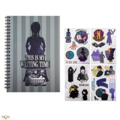 Matrix - Cinereplicas - Wednesday - Wednesday This is My Writing Time Soft Cover Notebook (Purple) & Tattoo Set (Set of 4) CR-WEDNESDAY0061