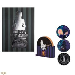 Matrix - Cinereplicas - Wednesday - Wednesday This is My Writing Time Soft Cover Notebook (Black) & Coasters (Set of 4) CR-WEDNESDAY0062
