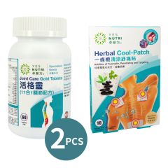 YesNutri - Joint Care Gold Tablets (60 Tablets) 2-packs + Herbal Cool-Patch (10 Patches) SN042x2_SN009