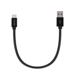 First Champion USB 3.1 Type-C to USB Male Cable - 30cm Metallic & PET Braided - TC3M-030 TC3M-030