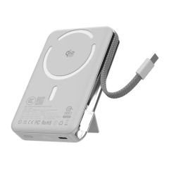 [3C Certified with QR Code] tekko - SSB-Ultra MU10 Magnetic Semi-Solid Power Bank with Built-in Cable [Black / White] CR-TK-MU10_ALL