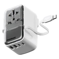 Momax - 1-World+ Flow 35W Built-in USB-C Cable Travel Adaptor UA21 CR-UA21UKW