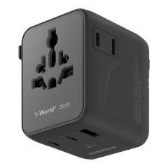 Momax - 1-World2 20W 3接口雙AC旅行插座 UA26UKD [黑色/白色] UA26UK_ALL