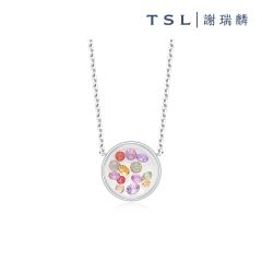 TSL|謝瑞麟 - 925銀鑲彩色藍寶石頸鍊 UG158