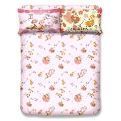 Uji Bedding - 1900 thread count Bamboo Textile Characters Fitted Sheet + Pillow Case - Chip 'N' Dale(4 Sizes option) UJI-CD2101-MO