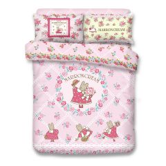 Uji Bedding - 1000 thread Cotton Reactive Print  Characters Bedding Set - Marron Cream(4 Sizes option) UJI-MA2001-MO