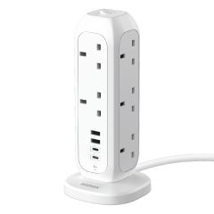 Momax - 1-Plug 11-Outlet Power Strip With USB (PD 35W) [Grey/White] US11AUK_MO