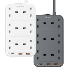 Momax - ONEPLUG 6-Position Plug+1C2A 20W US12UK (Black / White) CR-US12UK-MO