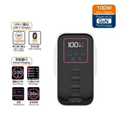 First Champion - 4-Port 100W Smart Display USB Charger UWCT4100PD3C- with USB-C & USB-A UWCT4100PD3C-UK