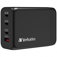 Verbatim - 4 Port 200W PD 3.0 & QC 3.0 GaN Charger (AC Power Cord) [66704] VERBA-66704