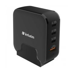 Verbatim - 4 Port 150W PD & QC 3.0 GaN Charger (with AC Power Cord & Stand) [66910] VERBA-66910