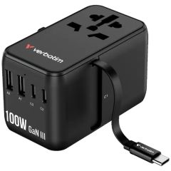 Verbatim - Charge 'n' Travel 100W 通用旅行轉插連可伸縮USB-C充電線