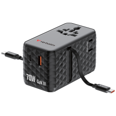 Verbatim Charge 'n' Travel Diamond 70W 通用旅行轉插連兩條可伸縮USB-C充電線