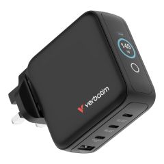 Verbatim - 140W迷你GaN牆式USB快速充電器帶顯示屏